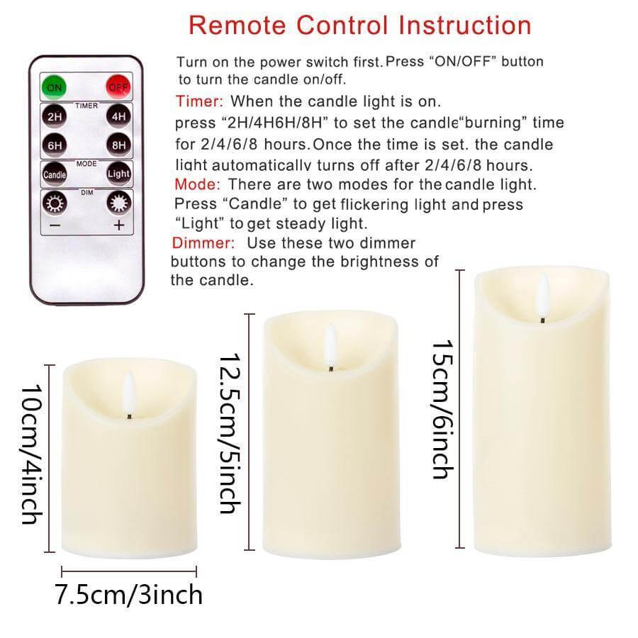 3pcs Remote Control LED Flameless Candle - Image 1