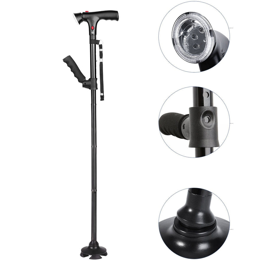 Safety Alarm Walking Telescopic LED Light Cane - Image 2