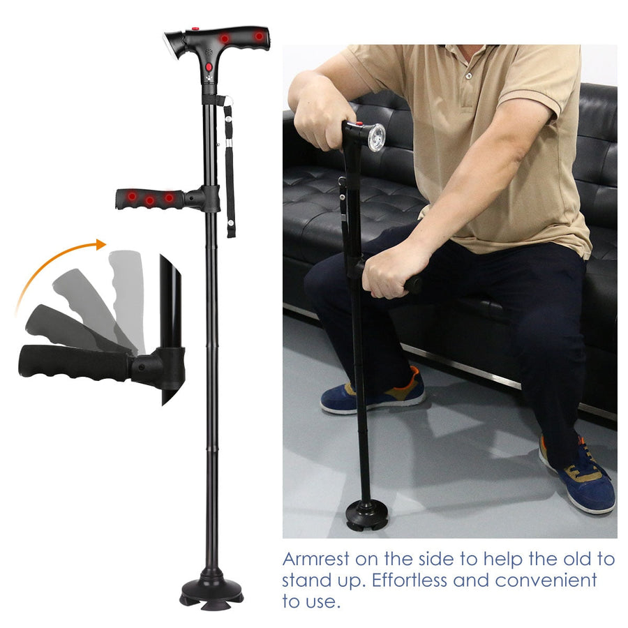 Safety Alarm Walking Telescopic LED Light Cane - Image 1