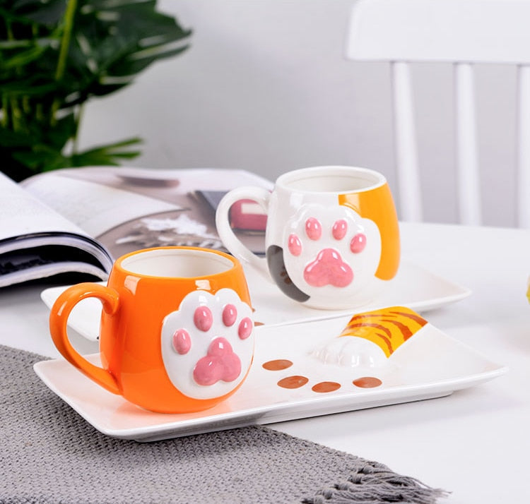Cute Cat Paw Ceramic Coffee Mug - Image 2