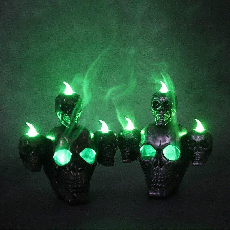 Led Candle Scary Halloween Skull Head Lamp - Image 0