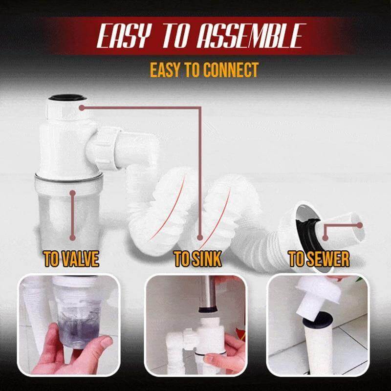 Odor-free Bathroom Kitchen Expandable Filter Pipe - Image 6