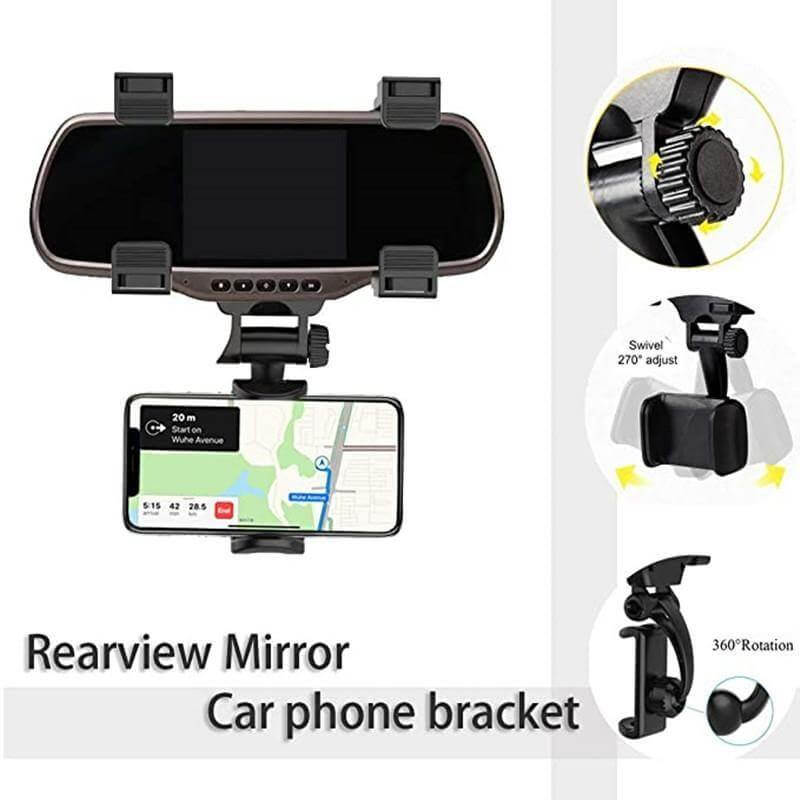 Universal Car Rearview Mirror Phone Holder - Image 1