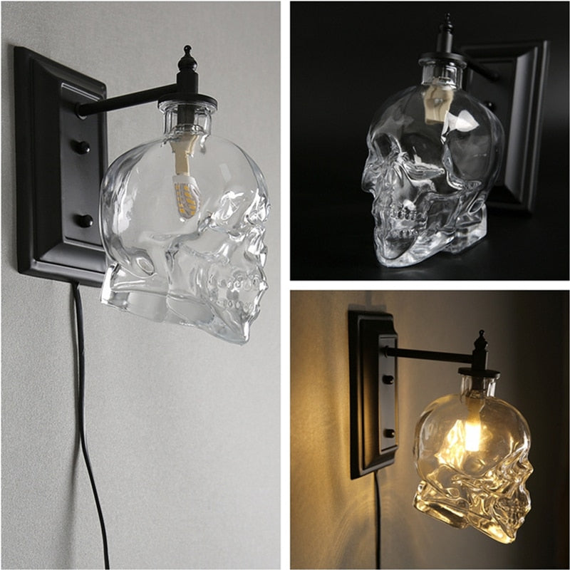 Retro Skull Glass Pendant Light - Image 2