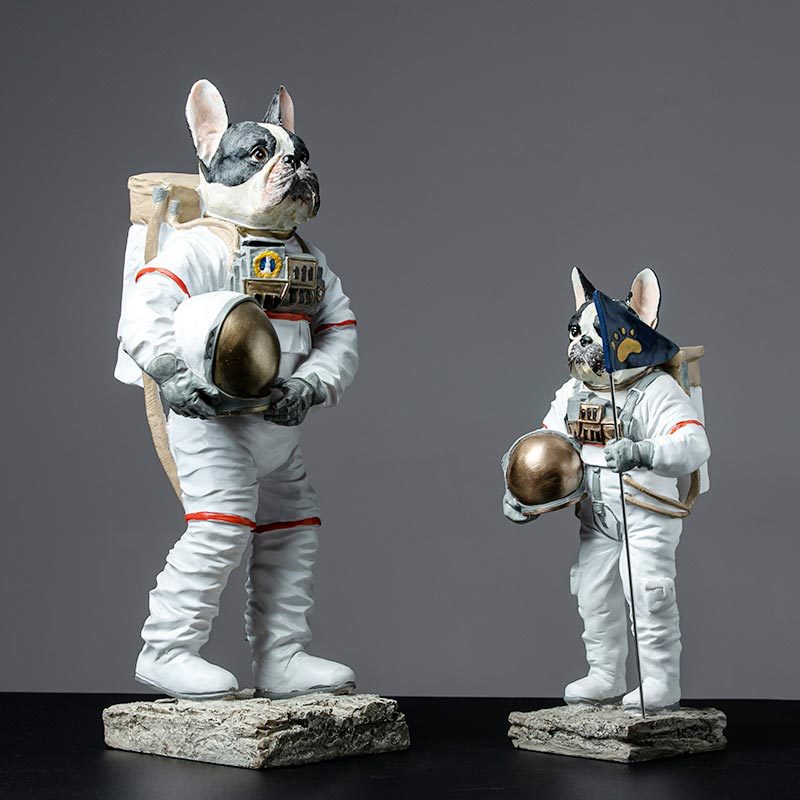 Modern Dog Astronaut Resin Figurine - Image 1