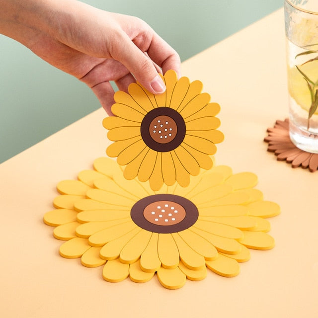 Multifunctional Sunflower Table Mat Coaster - Image 5