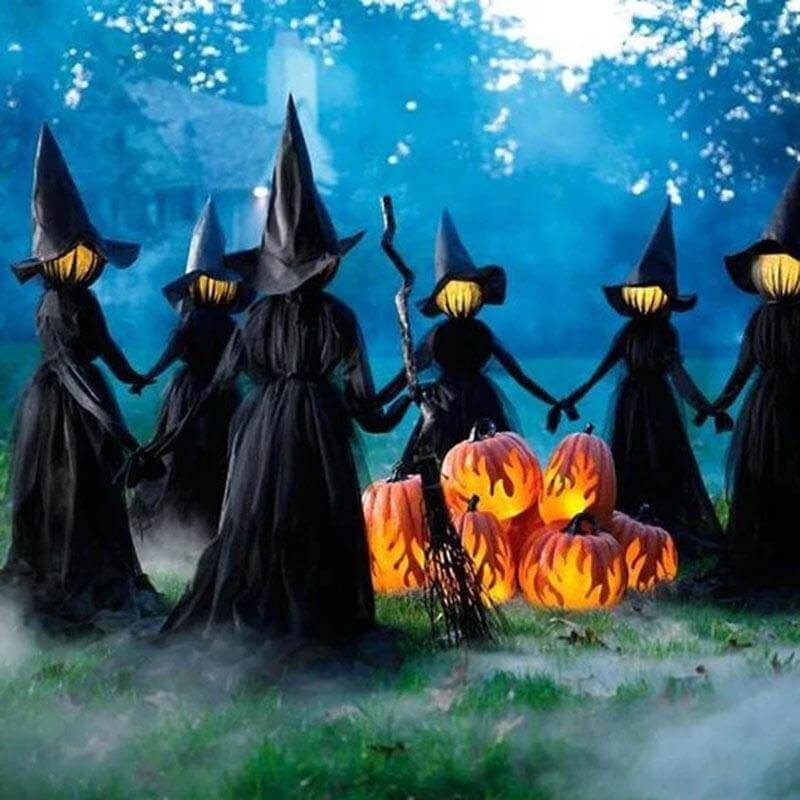 3Pcs Voice Control Halloween Witch Decoration Light Set - Image 2