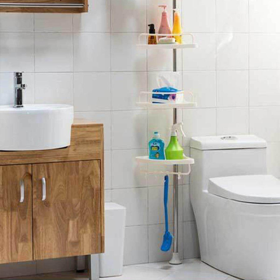 5-Tier Adjustable Stainless Steel Corner Storage Rack - Image 2