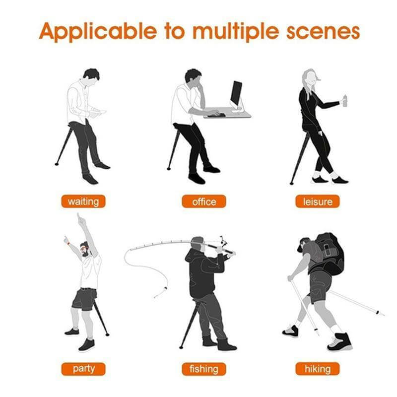 Portable Telescopic Foldable Travel Easy Sit Stool - Image 2