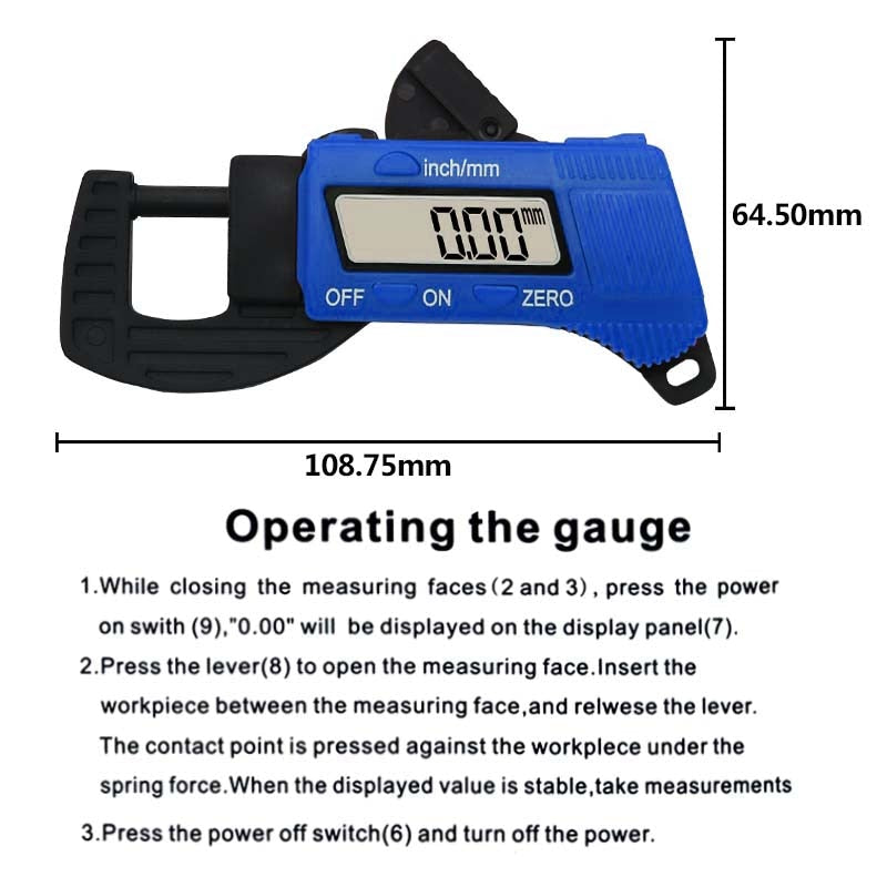 Carbon Fiber Digital Thickness Caliper Tool - Image 3