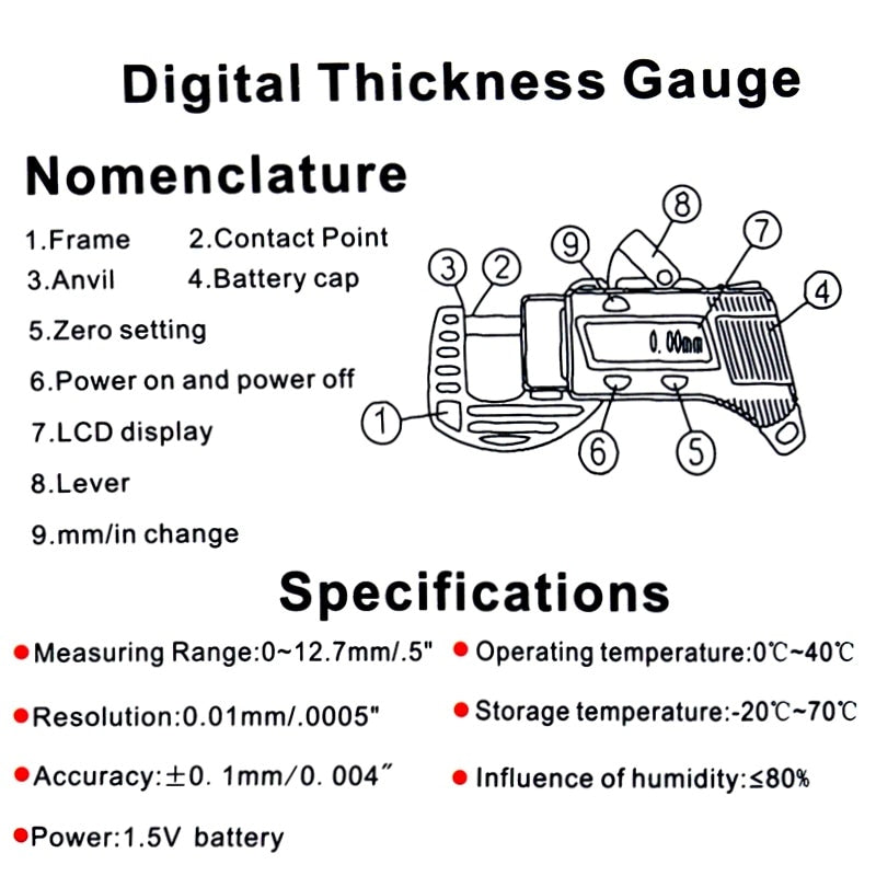 Carbon Fiber Digital Thickness Caliper Tool - Image 8