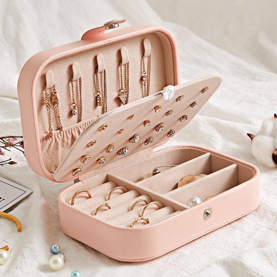 Double-Layer Leather Jewelry Organizer Box - Image 0
