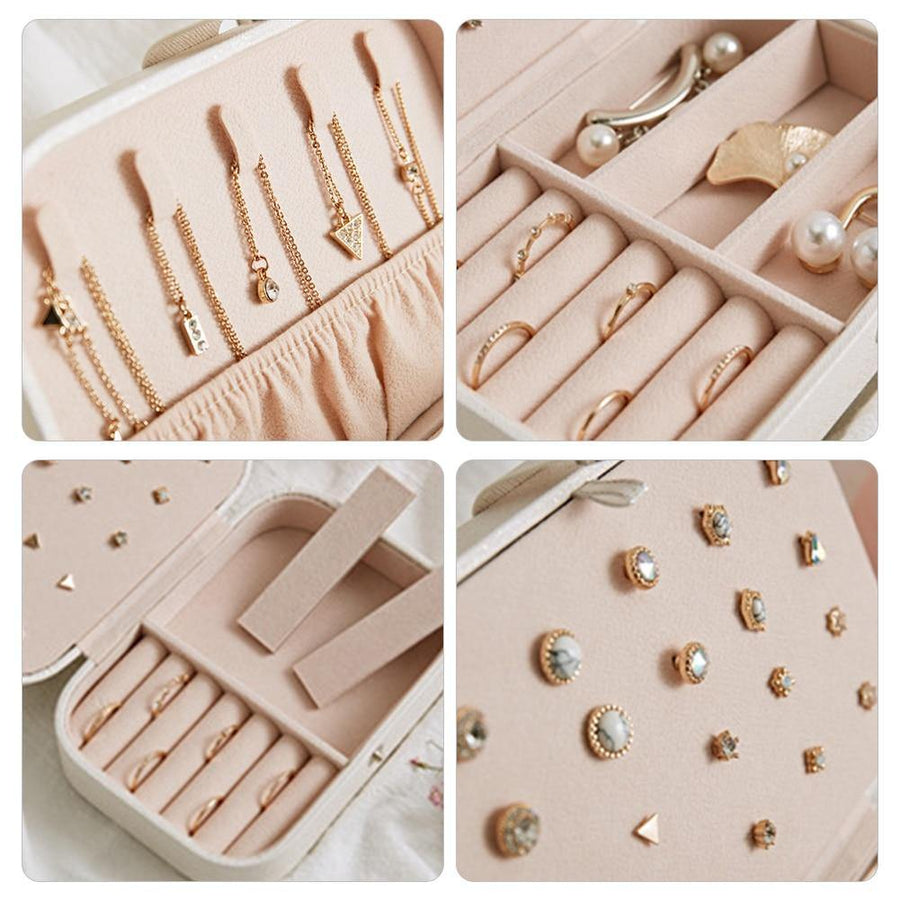 Double-Layer Leather Jewelry Organizer Box - Image 1