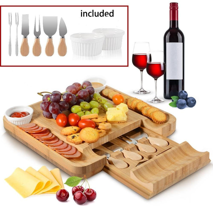 Bamboo Wood Breakfast Serving Platter Board - Image 1
