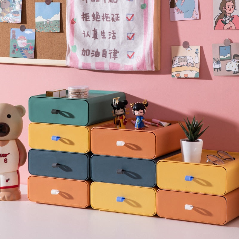 Colorful Stackable Makeup Storage Box - Image 1