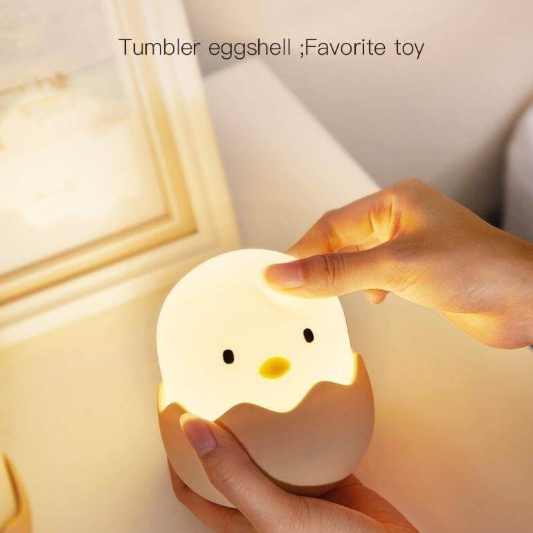 Rechargeable Silicone Chicken Egg Led Night Touch Lamp - Image 3