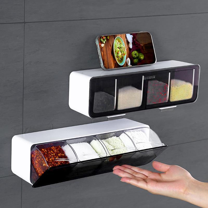 Wall-Mounted Spice Seasoning Jar Rack - Image 0