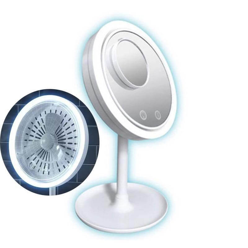 2in1 LED Light Makeup Mirror With Fan - Image 2
