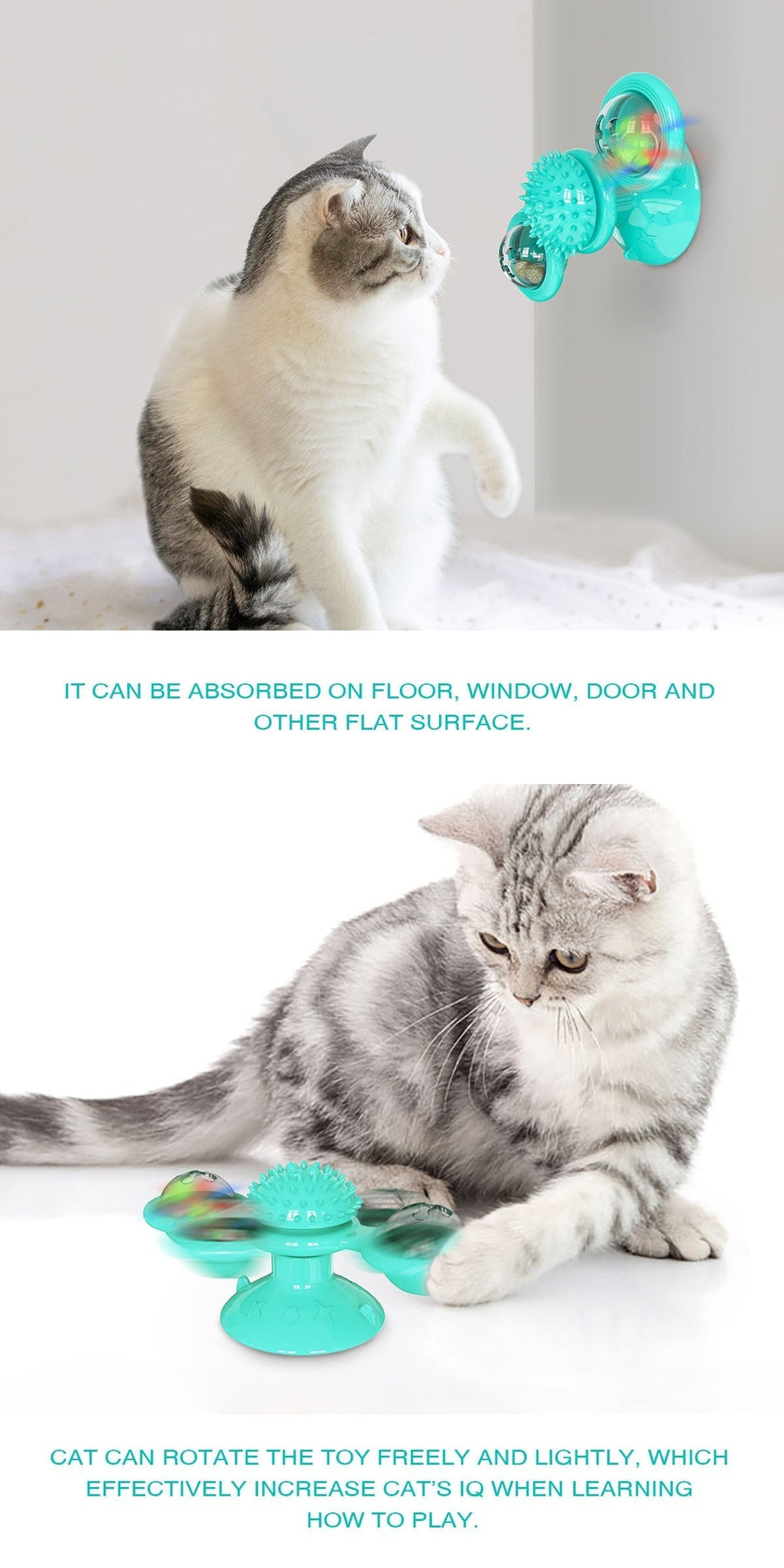 Rotatable Cat Massage Interactive Windmill Toy - Image 6
