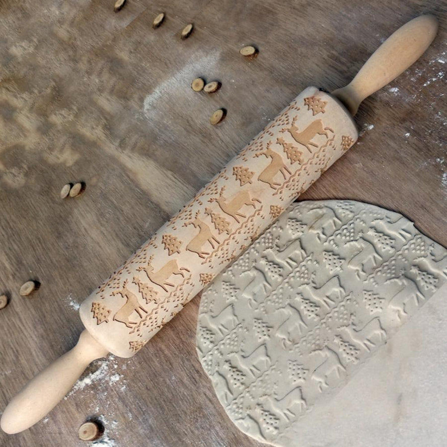 3D Wooden Christmas Rolling Pin - Image 2