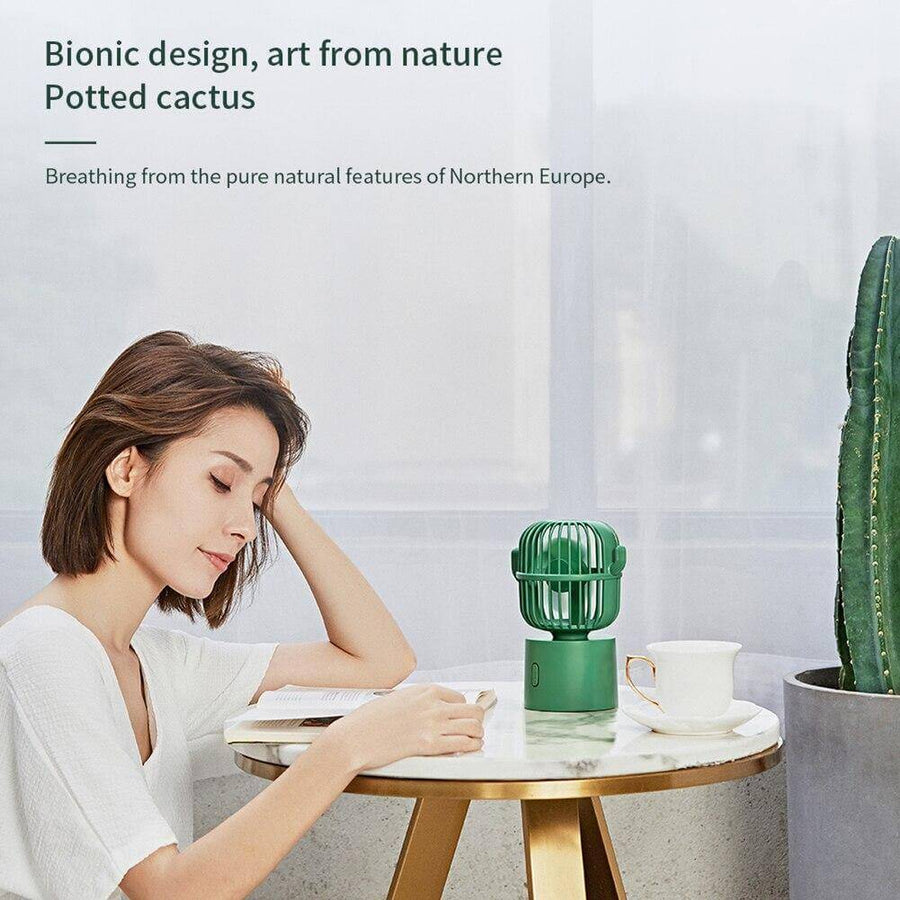 Rechargeable USB Portable Mini Cactus Fan - Image 1