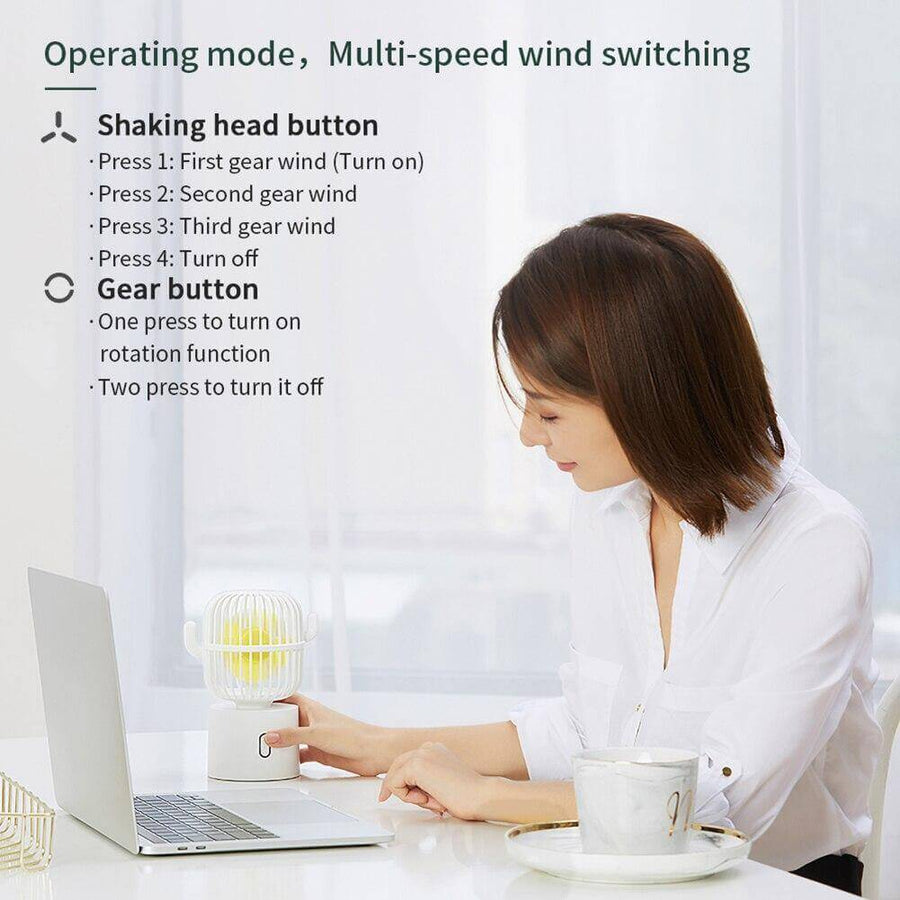 Rechargeable USB Portable Mini Cactus Fan - Image 3