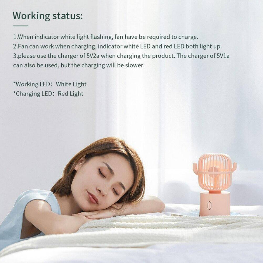 Rechargeable USB Portable Mini Cactus Fan - Image 10