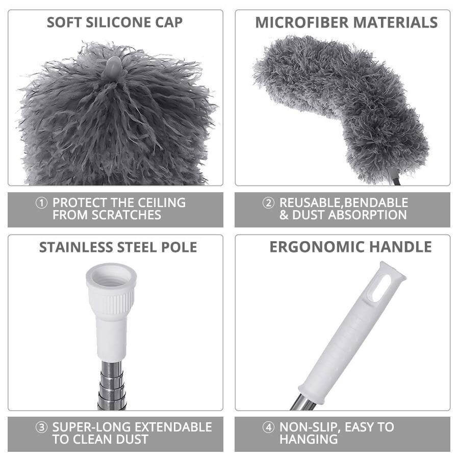 Ultra-Long Retractable Adjustable Microfiber Dust Brush - Image 2