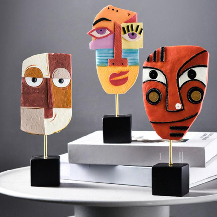 Abstract Pop Art Face Home Sculpture - Image 1