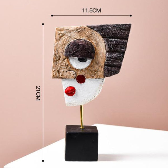 Abstract Pop Art Face Home Sculpture - Image 5