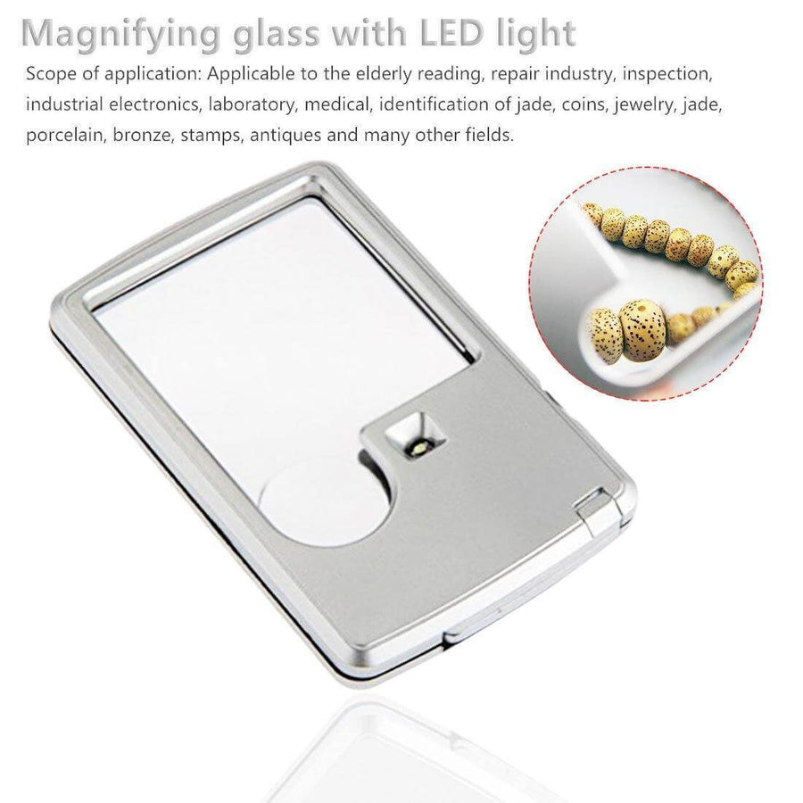 Pocket Credit Card Size Mini Led Light Magnifying Glass - Image 2