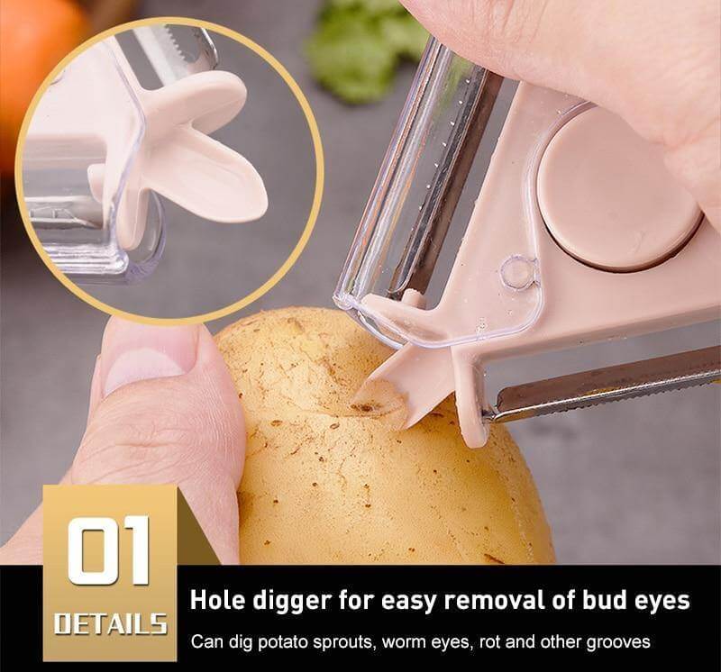 3in1 Rotating Stainless Steel Fruit Vegetable Peeler - Image 3