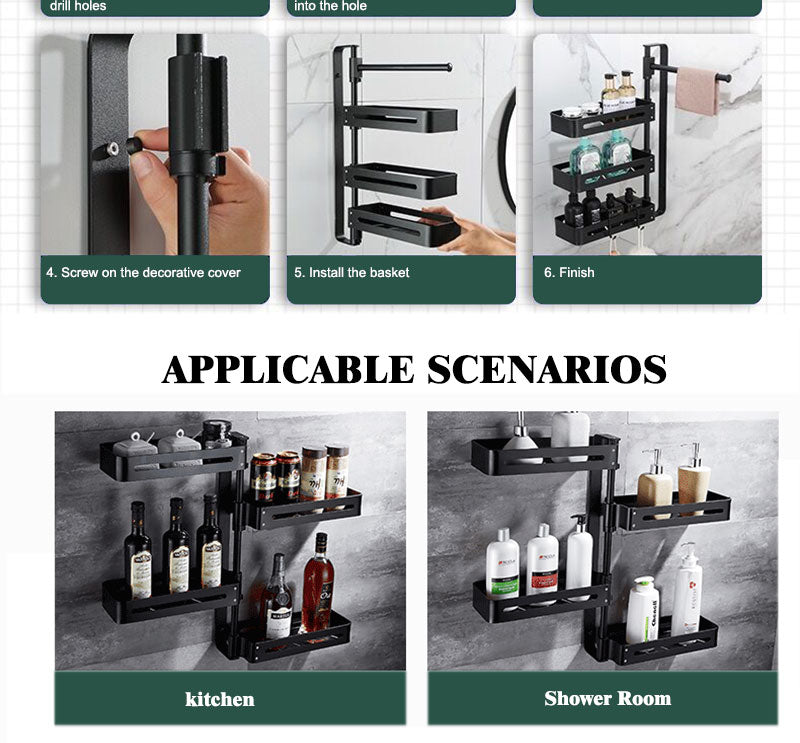 Multi-layer Punch Free Rotating Kitchen Rack - Image 7