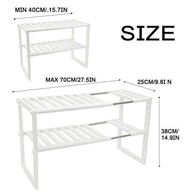 Adjustable Double Layer Kitchen Dish Storage Rack - Image 11