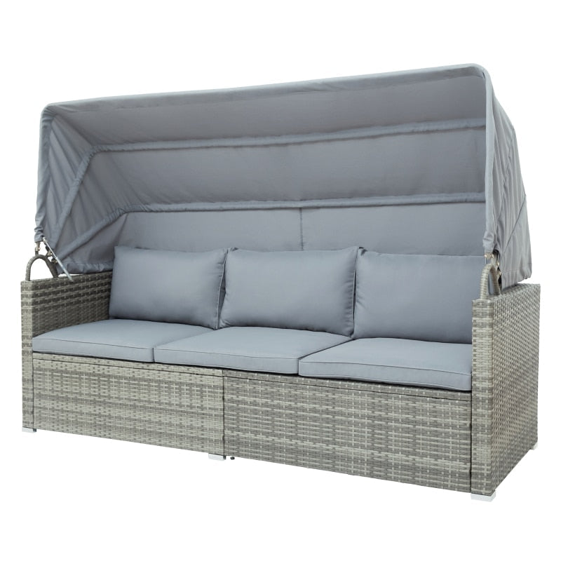 Sectional Canopy Daybed Outdoor Furniture Set - Image 8