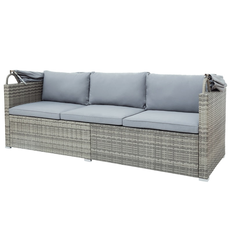 Sectional Canopy Daybed Outdoor Furniture Set - Image 9
