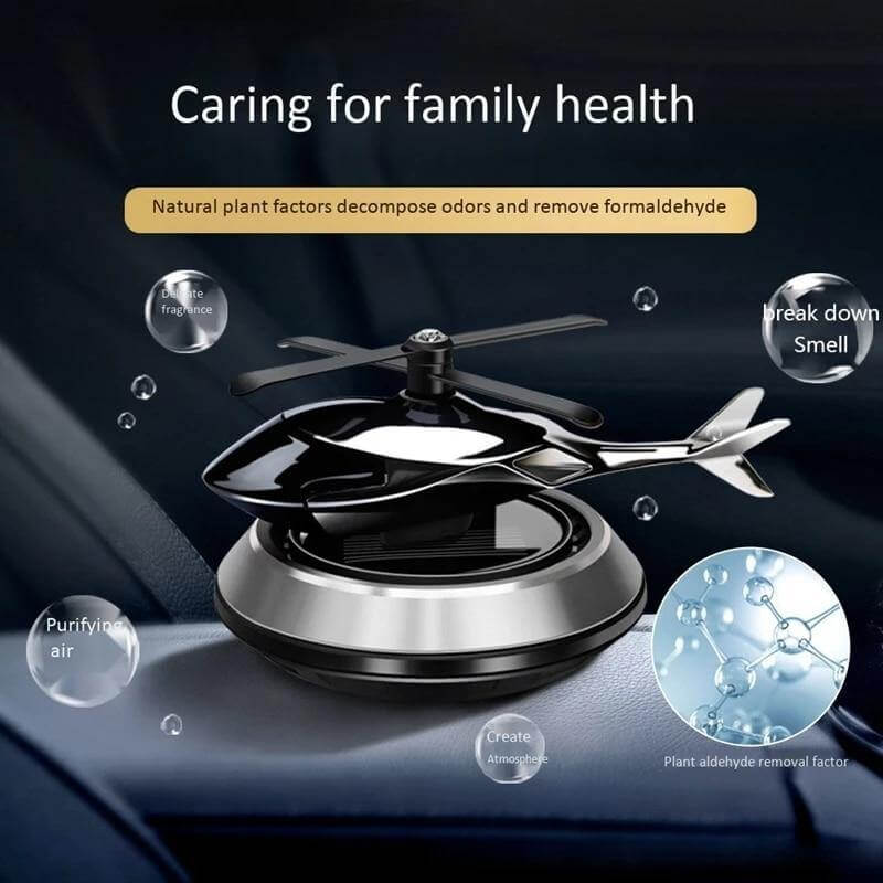 Solar Powered Rotating Helicopter Car Air Freshener - Image 0
