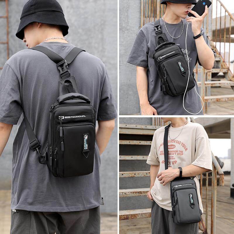 Waterproof USB Cross Body Shoulder Bag - Image 10