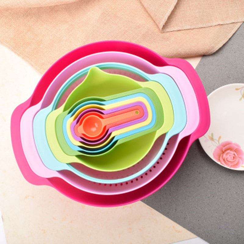 Rainbow Multifunctional Stackable Kitchen Bowl Set - Image 0