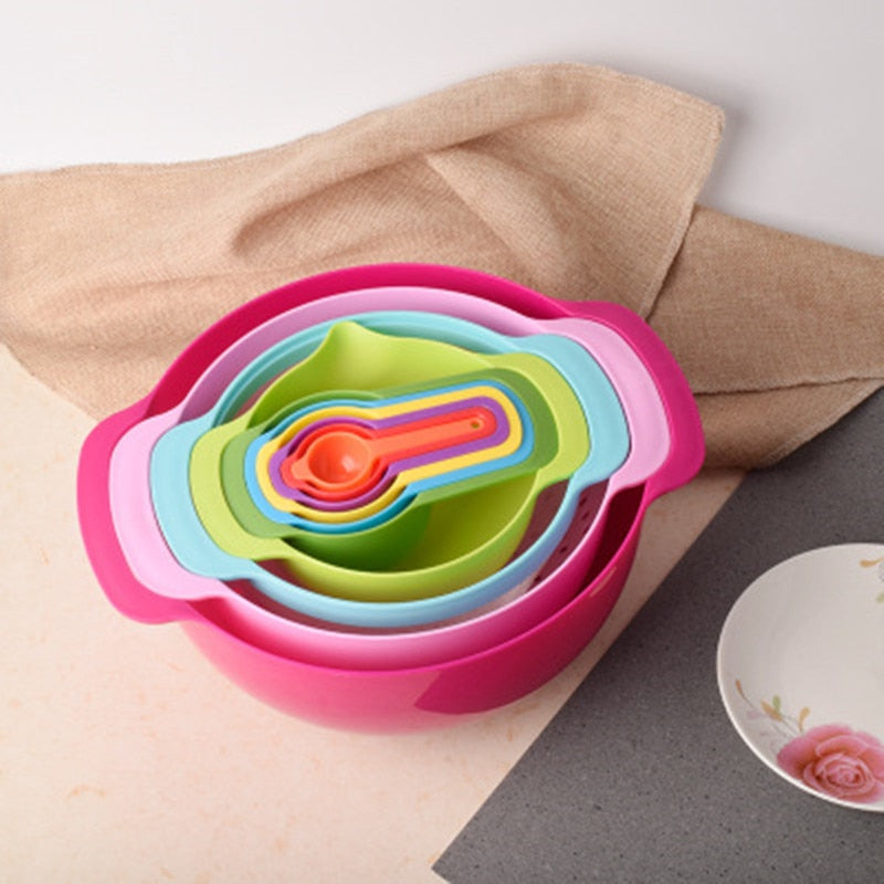 Rainbow Multifunctional Stackable Kitchen Bowl Set - Image 7