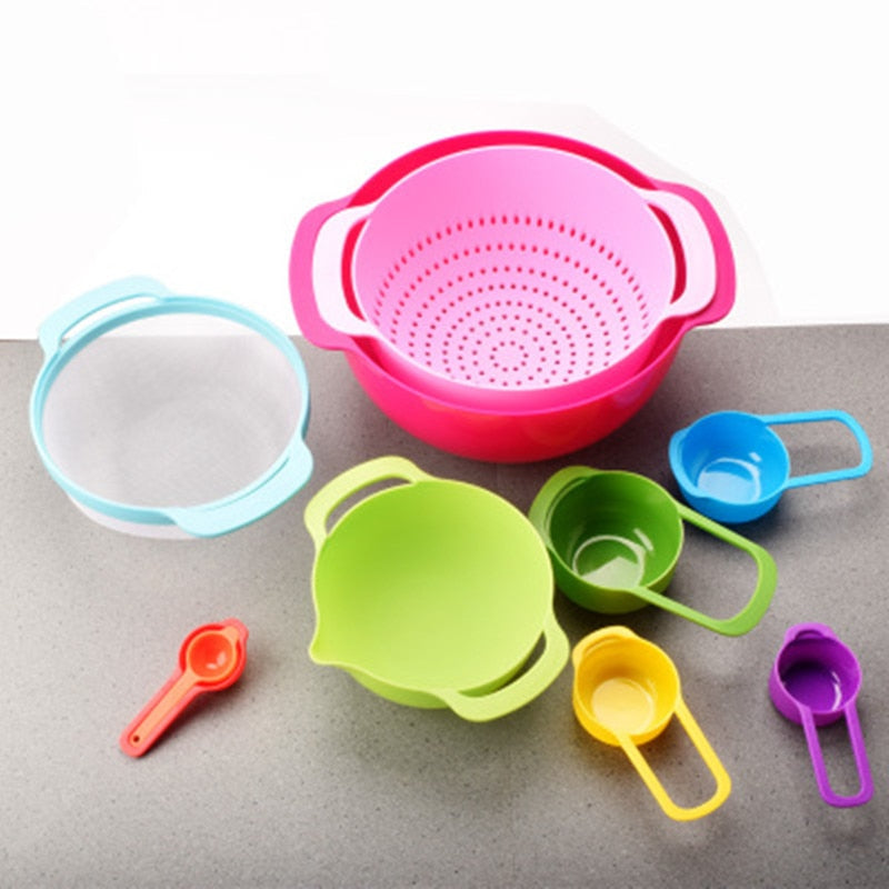 Rainbow Multifunctional Stackable Kitchen Bowl Set - Image 8