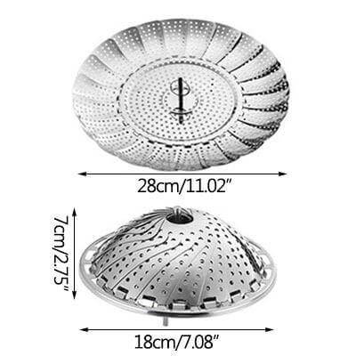 Vegetable Folding Stainless Steel Steaming Rack - Image 13