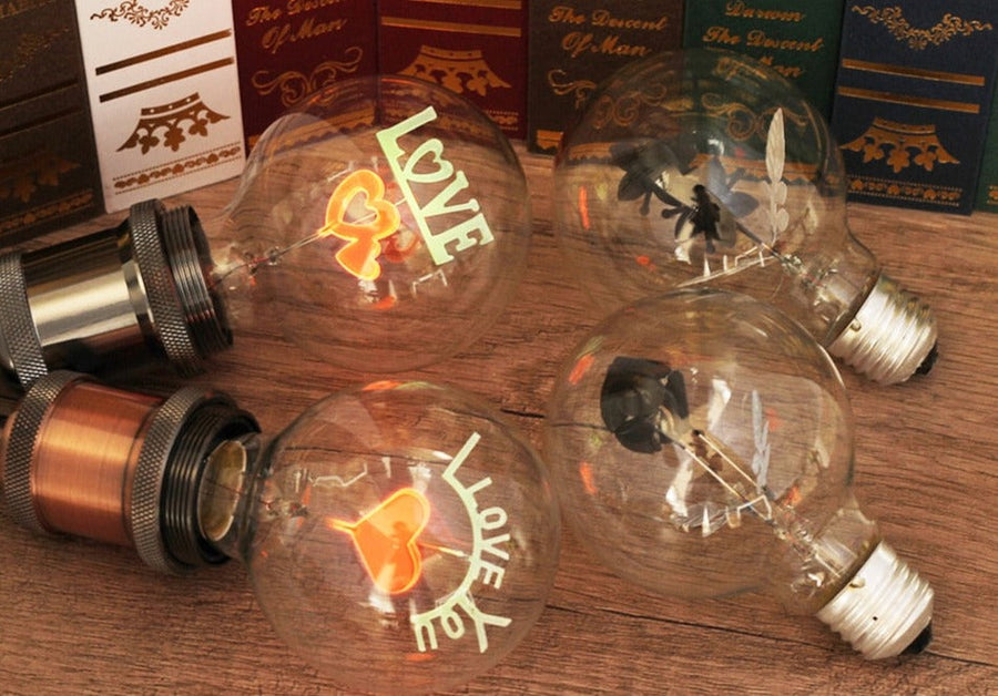 Decorative Vintage Edison Bulb Love Lamp - Image 1