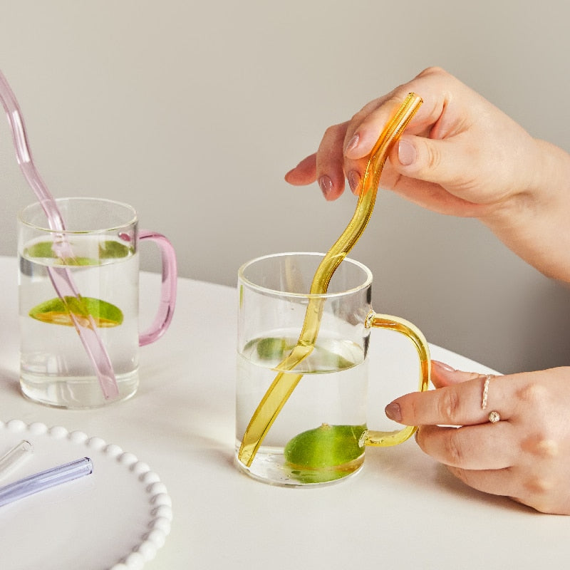 Colorful Environment Friendly Reusable Glass Straw - Image 1