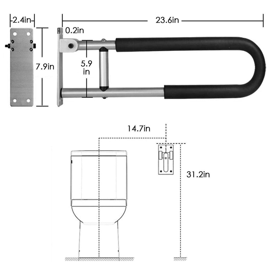 Elderly Handicap Bathroom Foldable Armrest - Image 8