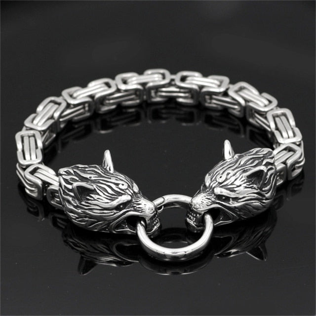 Nordic Vikings Wolf Men Bracelet - Image 3