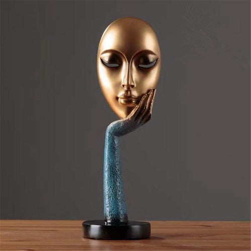 Modern Abstract Human Face Art Statue - Image 0