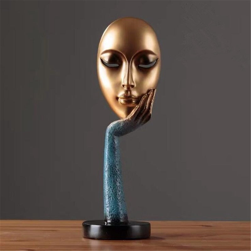 Modern Abstract Human Face Art Statue - Image 0