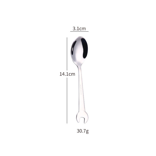 Creative Wrench Shape Fork Spoon Cutlery Set - Image 6