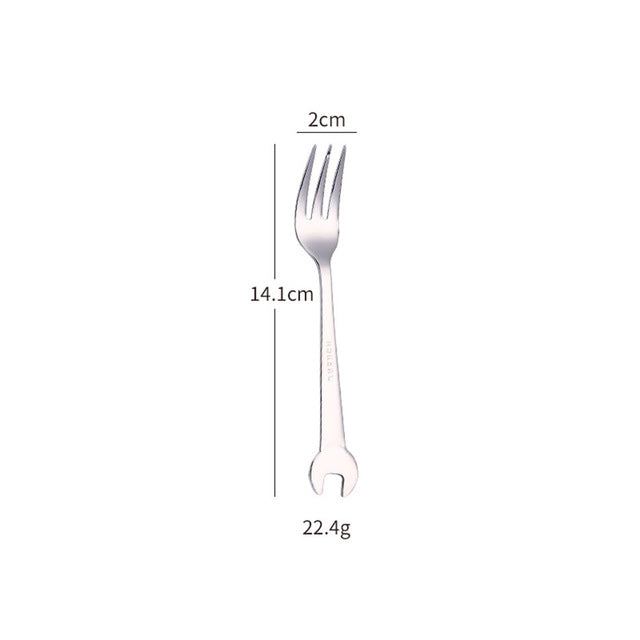 Creative Wrench Shape Fork Spoon Cutlery Set - Image 5